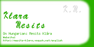 klara mesits business card
