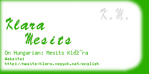 klara mesits business card